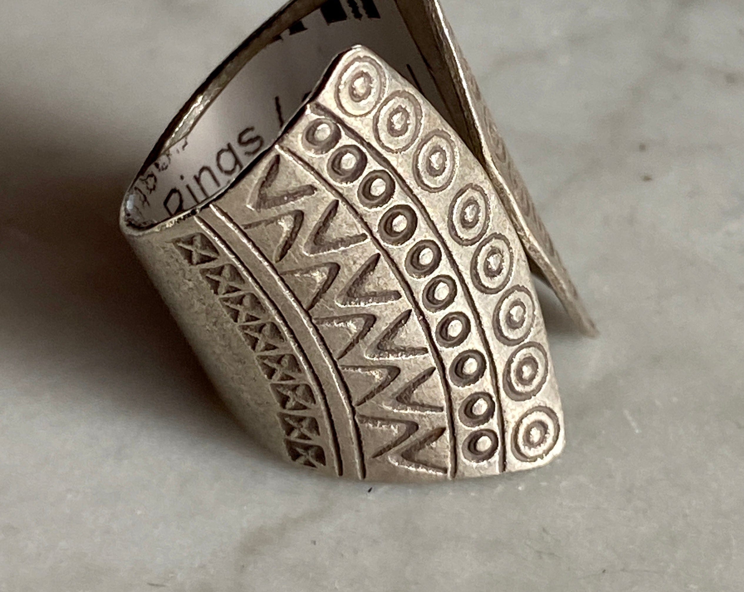 SisterGolden Ring Hieroglyphic Silver Ring