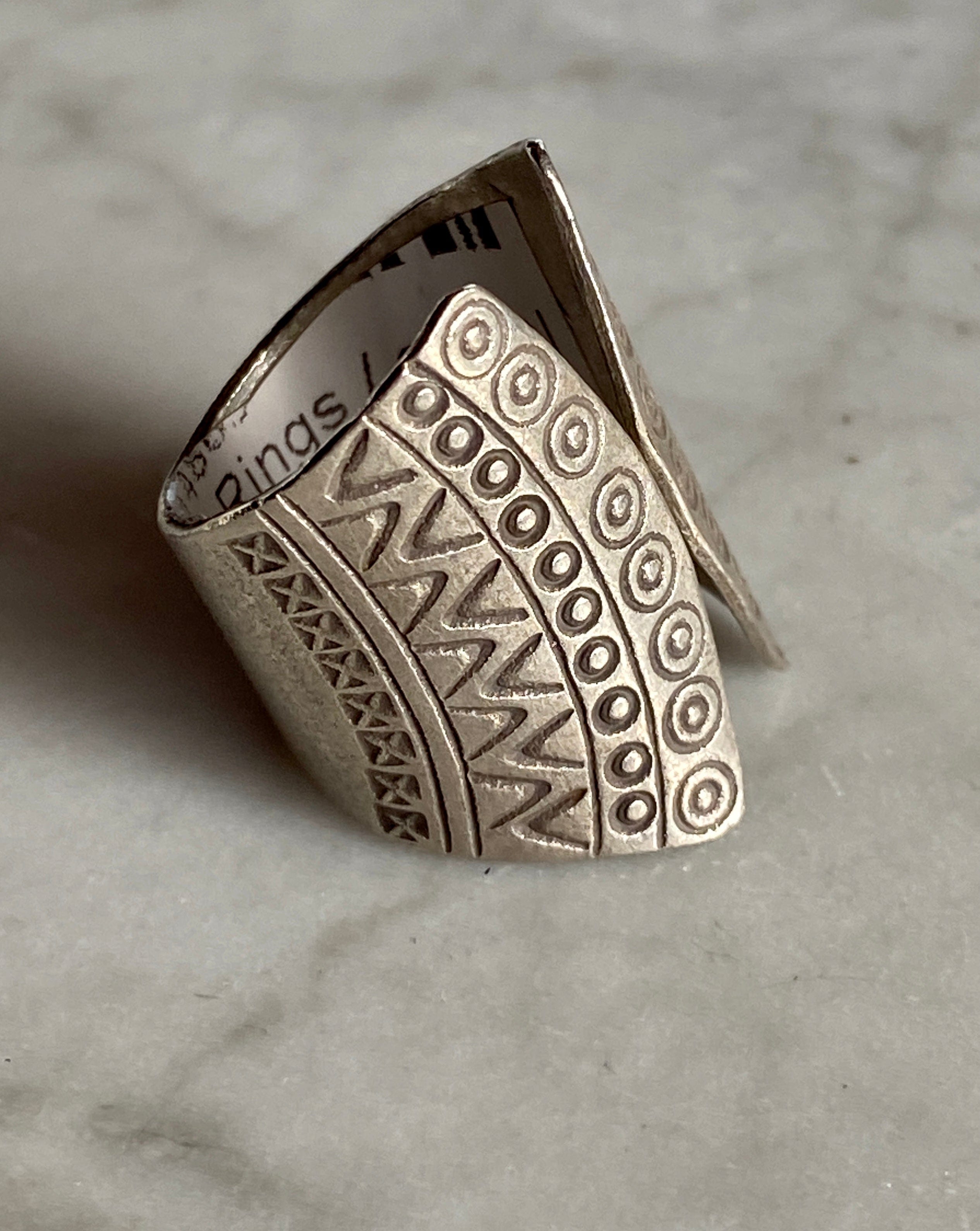 SisterGolden Ring Hieroglyphic Silver Ring