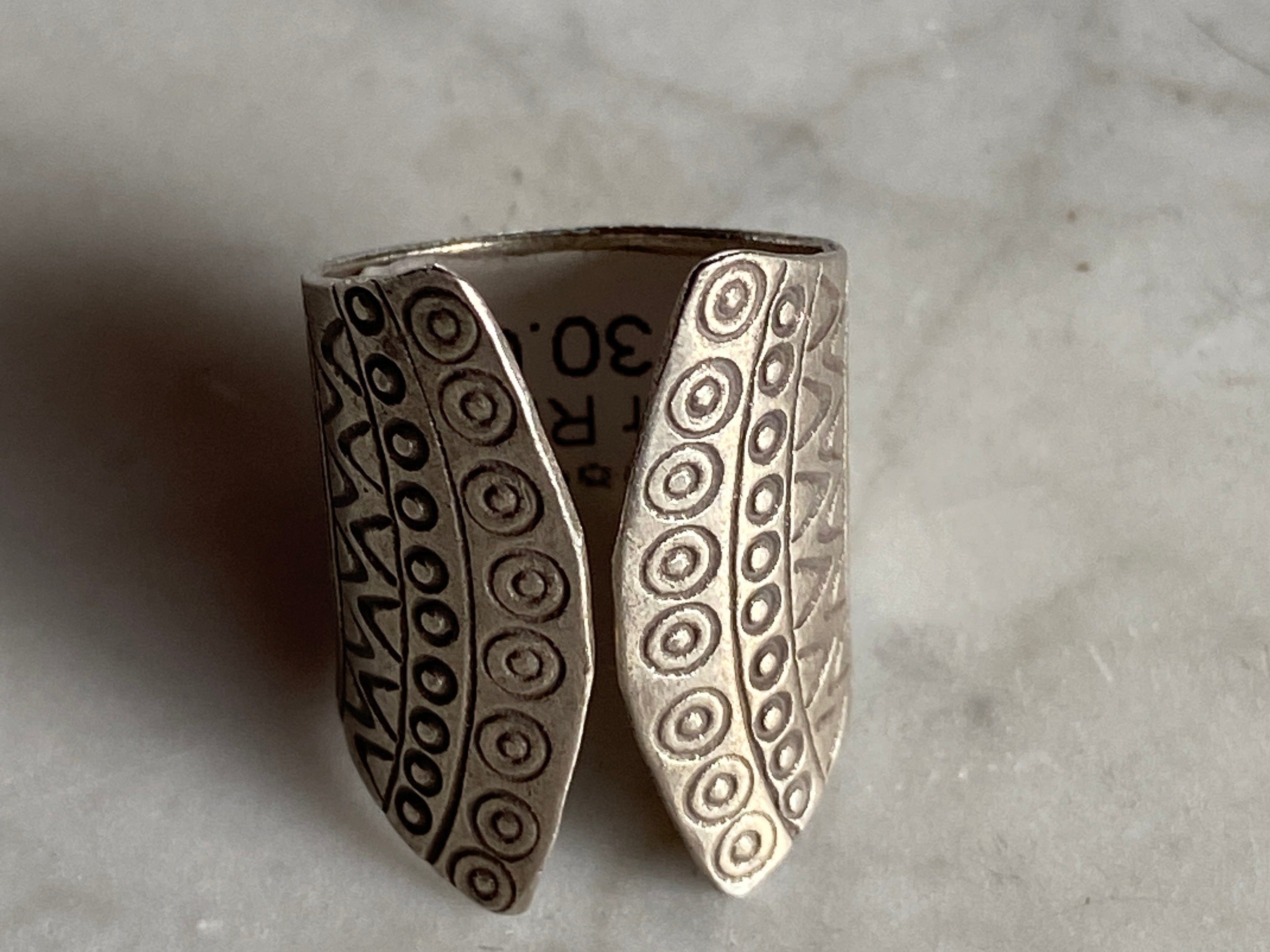 SisterGolden Rings Hieroglyphic Silver Ring
