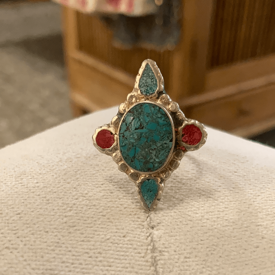 SisterGolden Rings Shatter Turquoise Ring