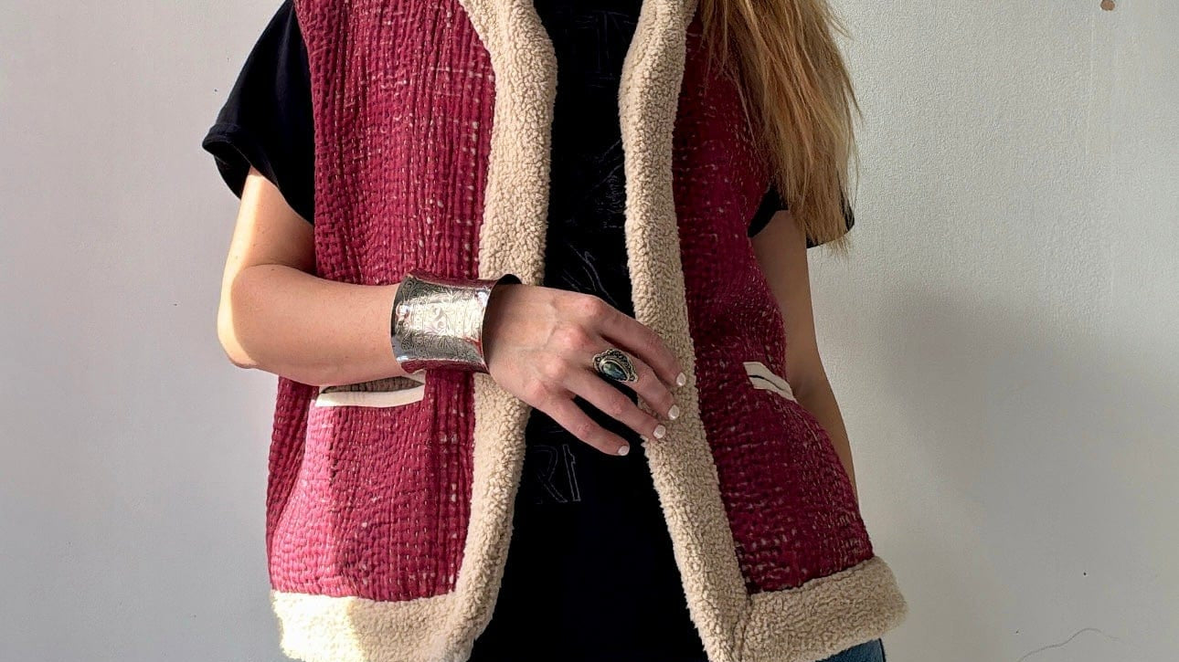 Rose Snug Kantha Vest, SisterGolden, Sistergolden