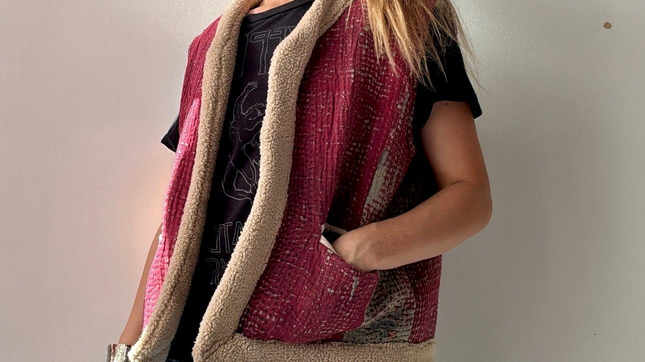 Rose Snug Kantha Vest, SisterGolden, Sistergolden