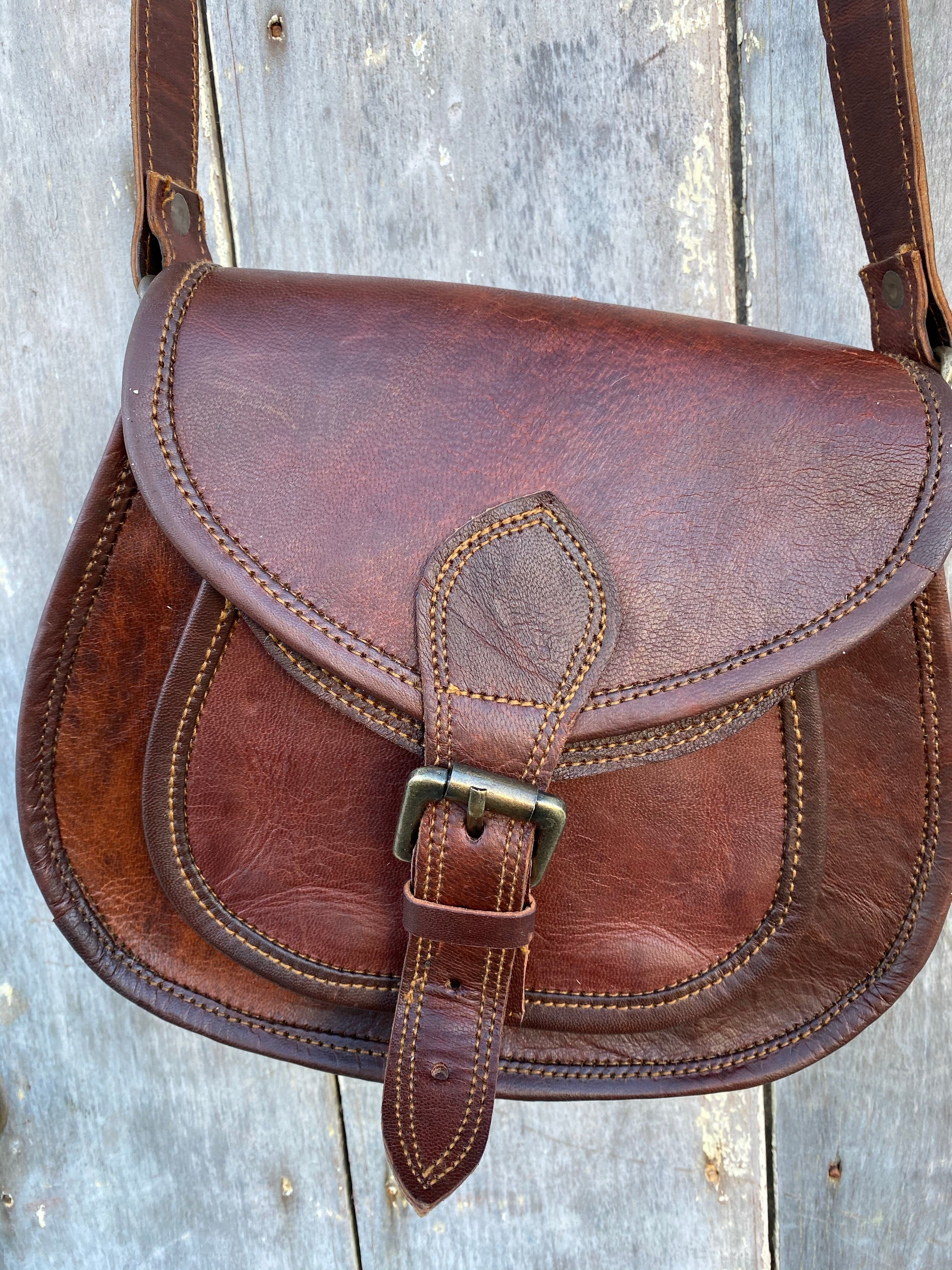 SisterGolden Satchels Small Leather Single Buckle Bag