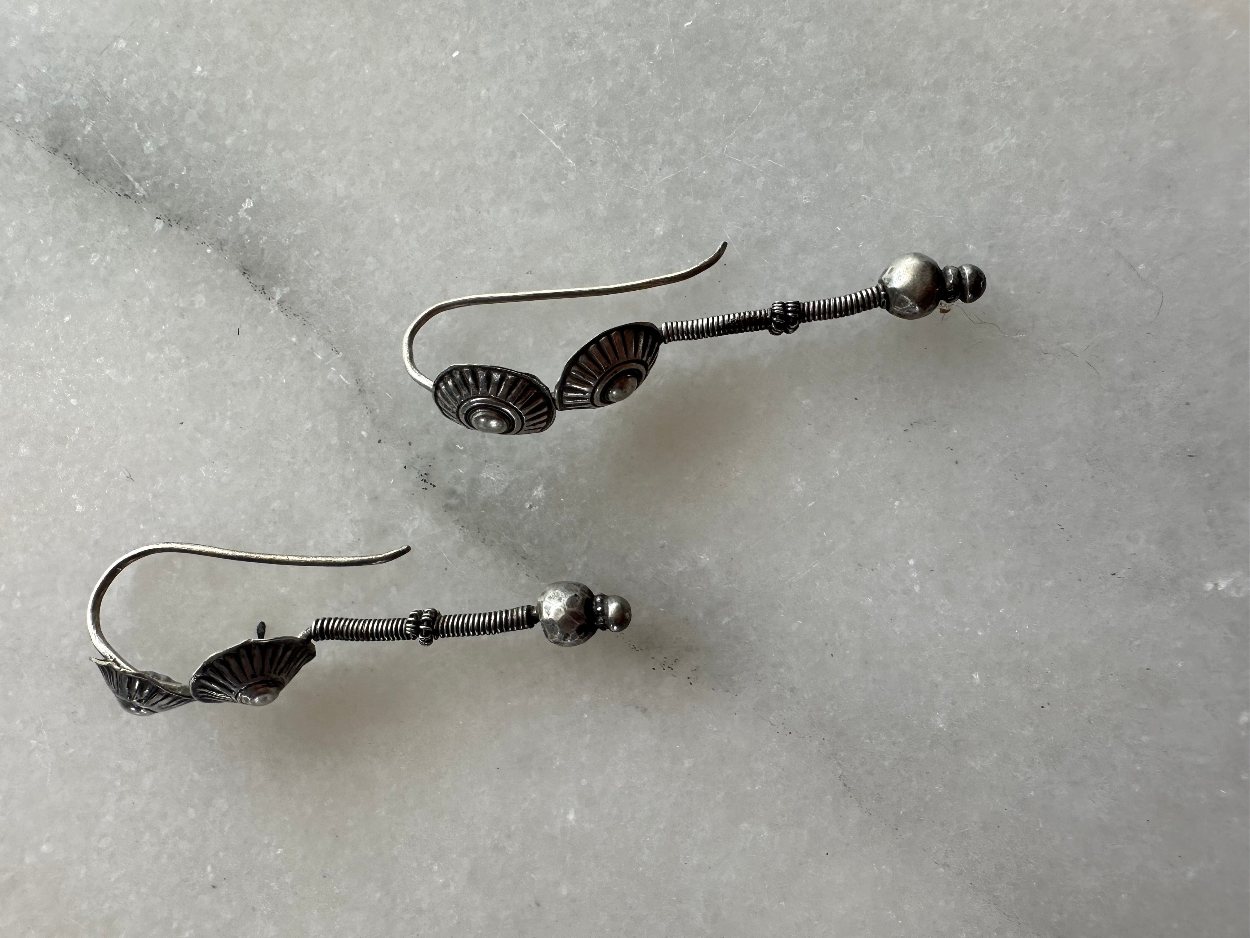 Sistergolden Shiva Dagger Silver handmade earrings