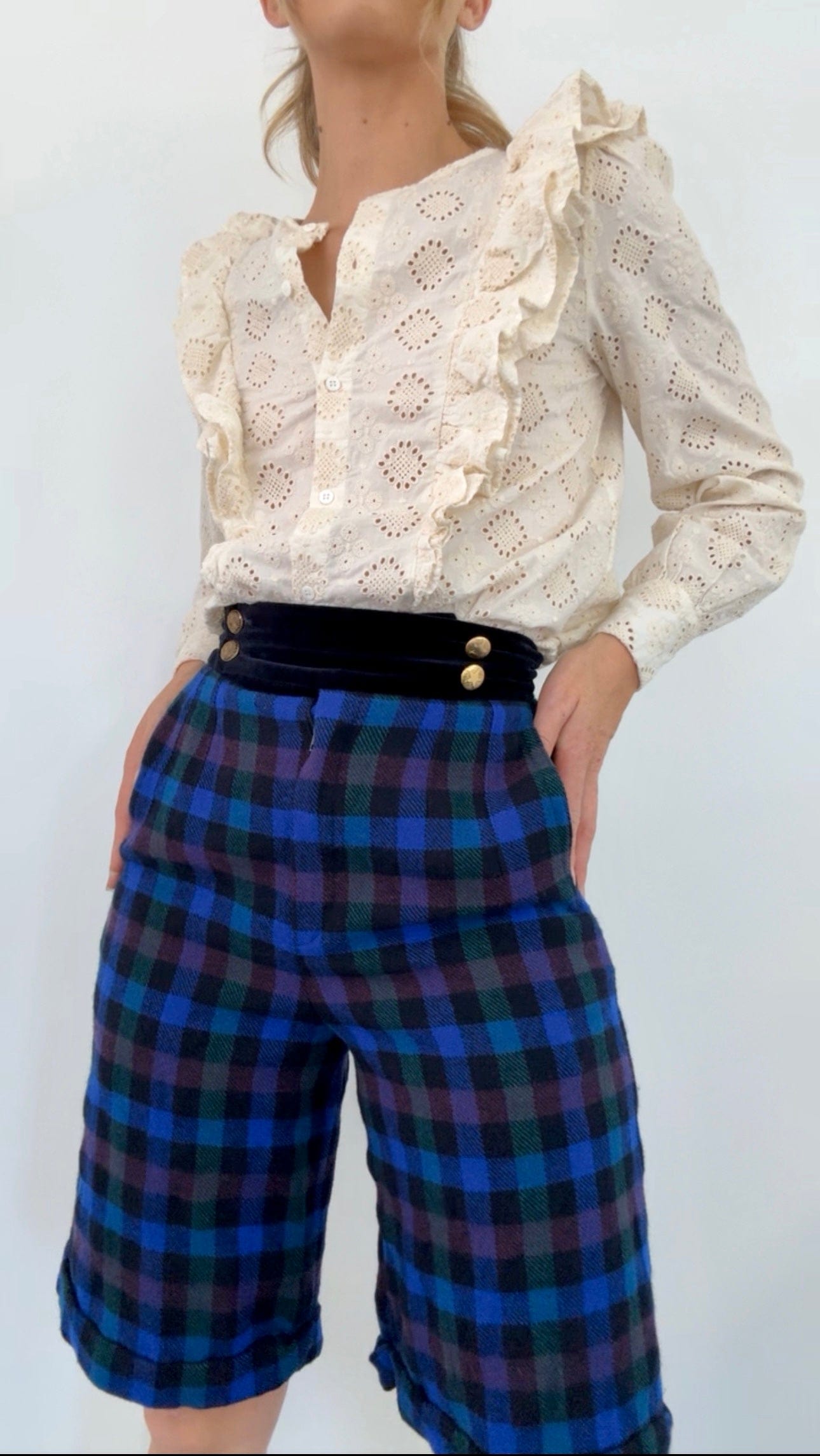 SisterGolden Shorts Blue Tartan Billie Shorts