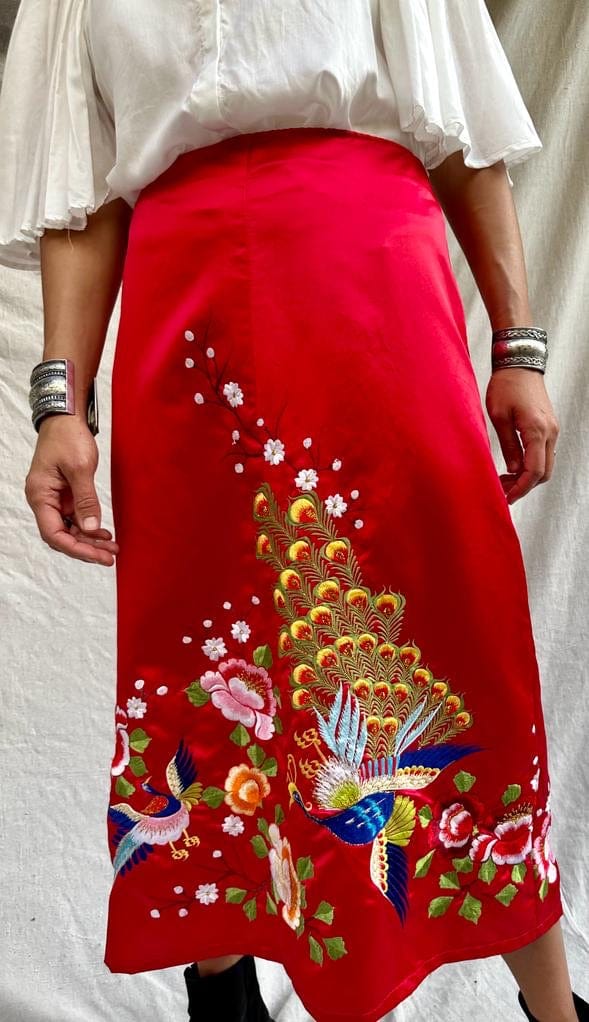 Sistergolden Skirt Cherry Blossom Vintage Skirt