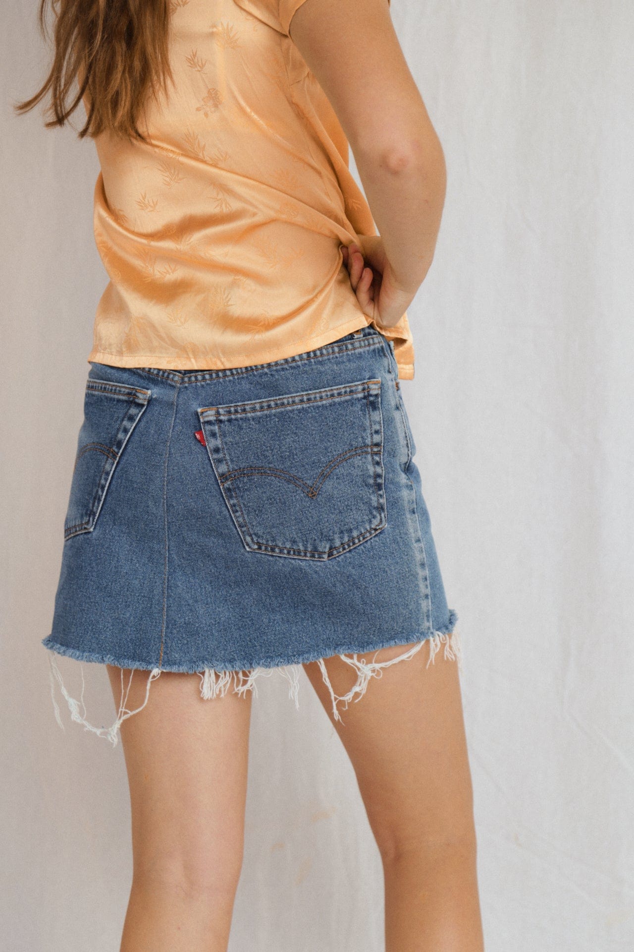 SisterGolden Skirt Vintage Remade Levi Mini Skirt