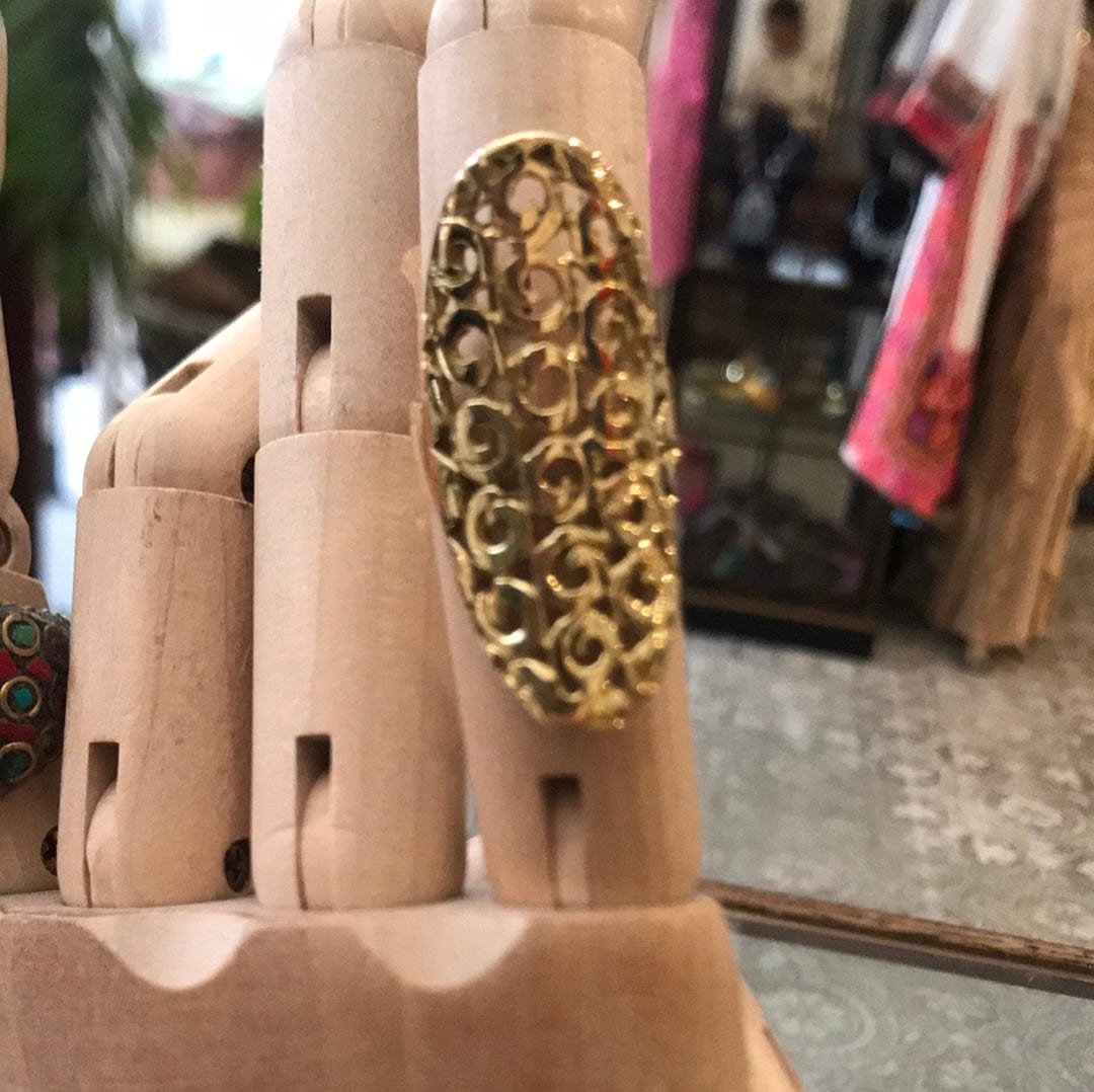 Sistergolden Swirl Brass Ring