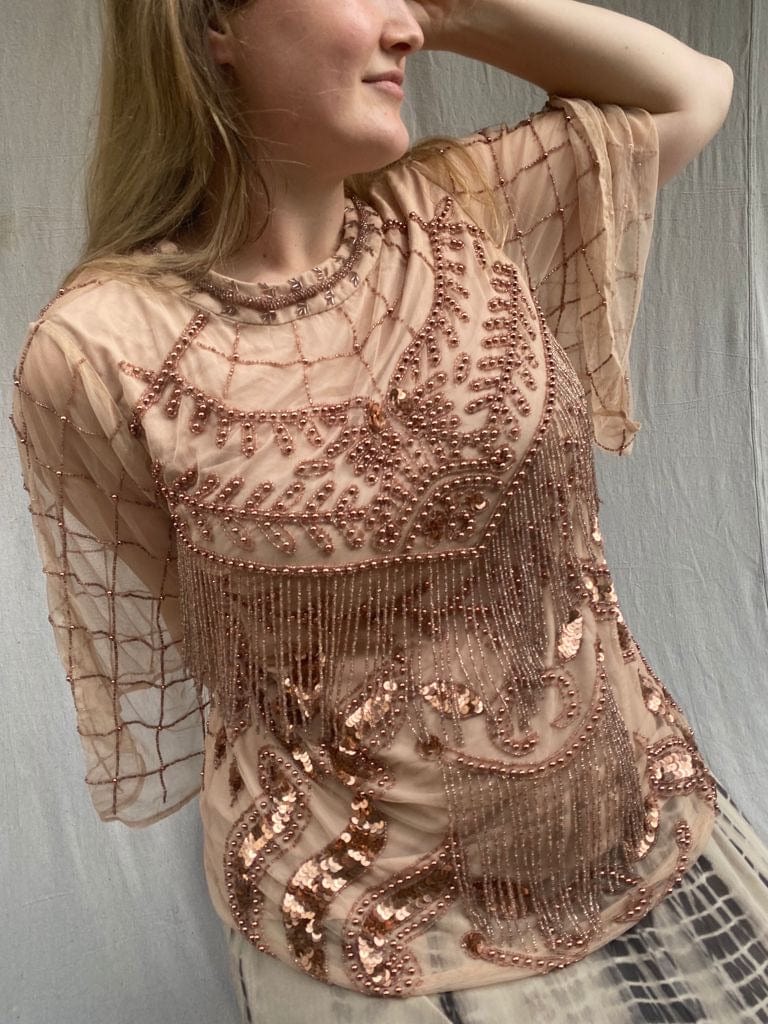 SisterGolden Tops Empresses Beaded Top