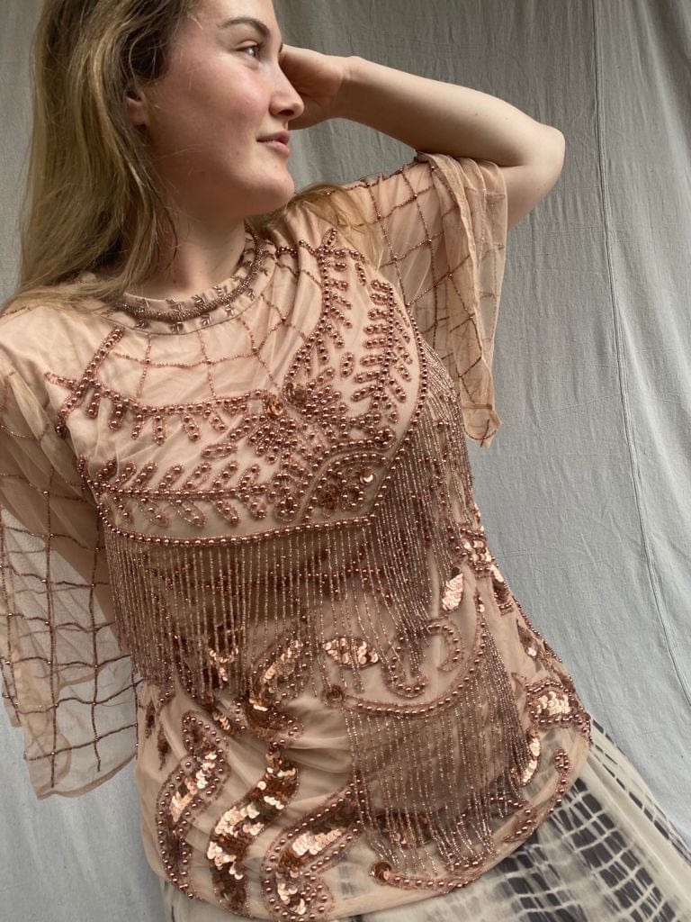 SisterGolden Tops Empresses Beaded Top