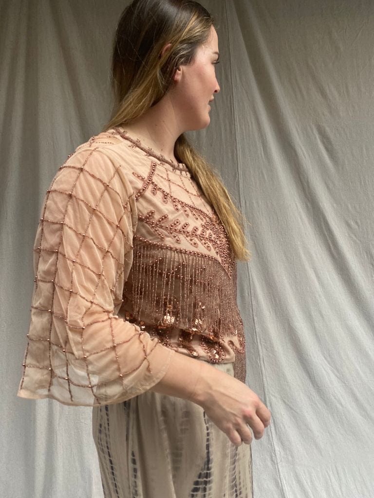 SisterGolden Tops Empresses Beaded Top
