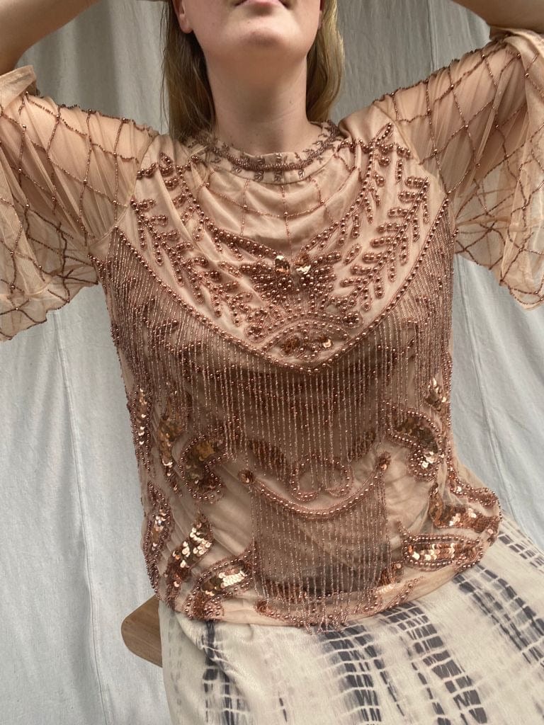 SisterGolden Tops Empresses Beaded Top
