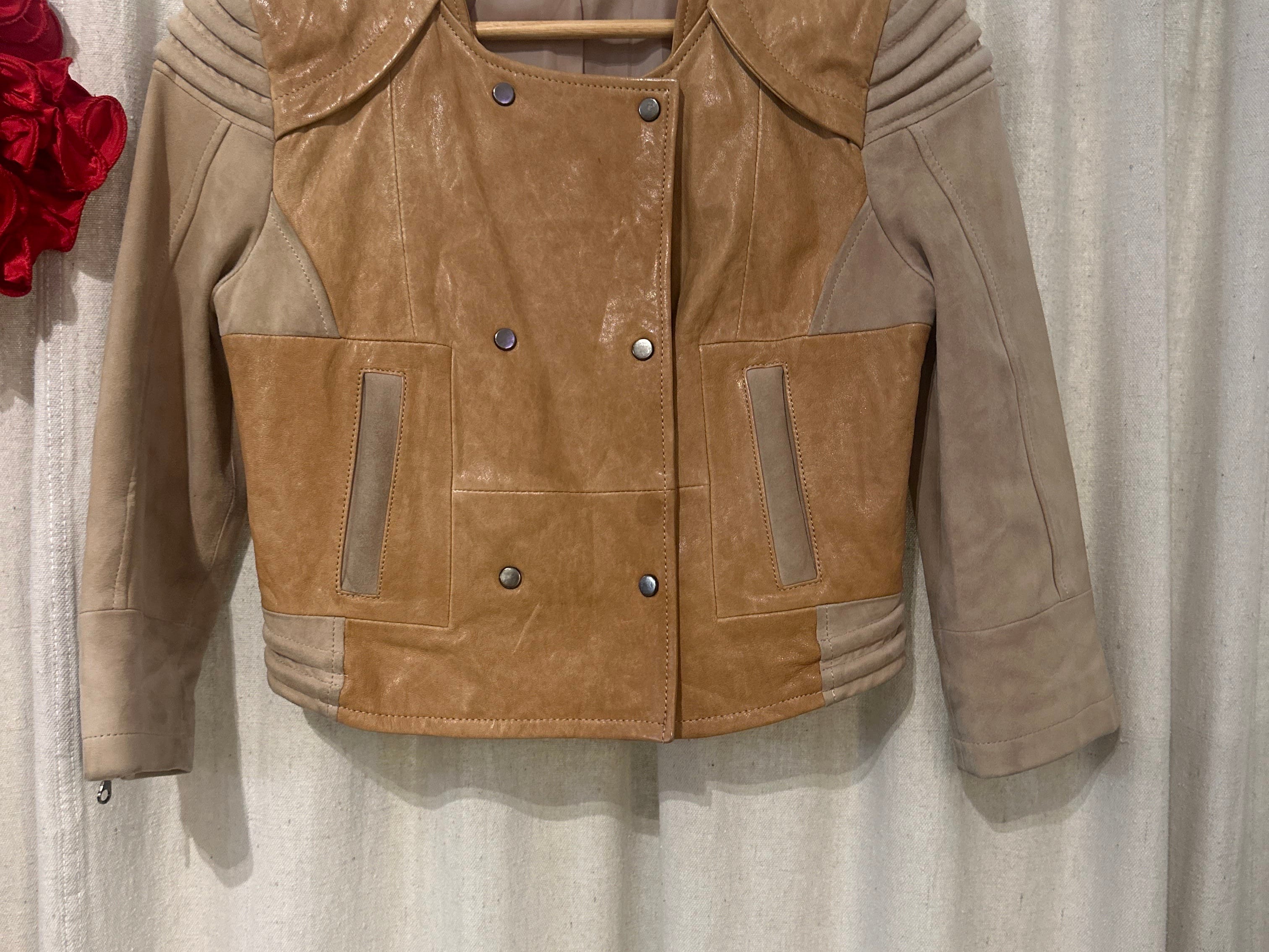 Sistergolden Two Toned Tan Vintage Leather Jacket
