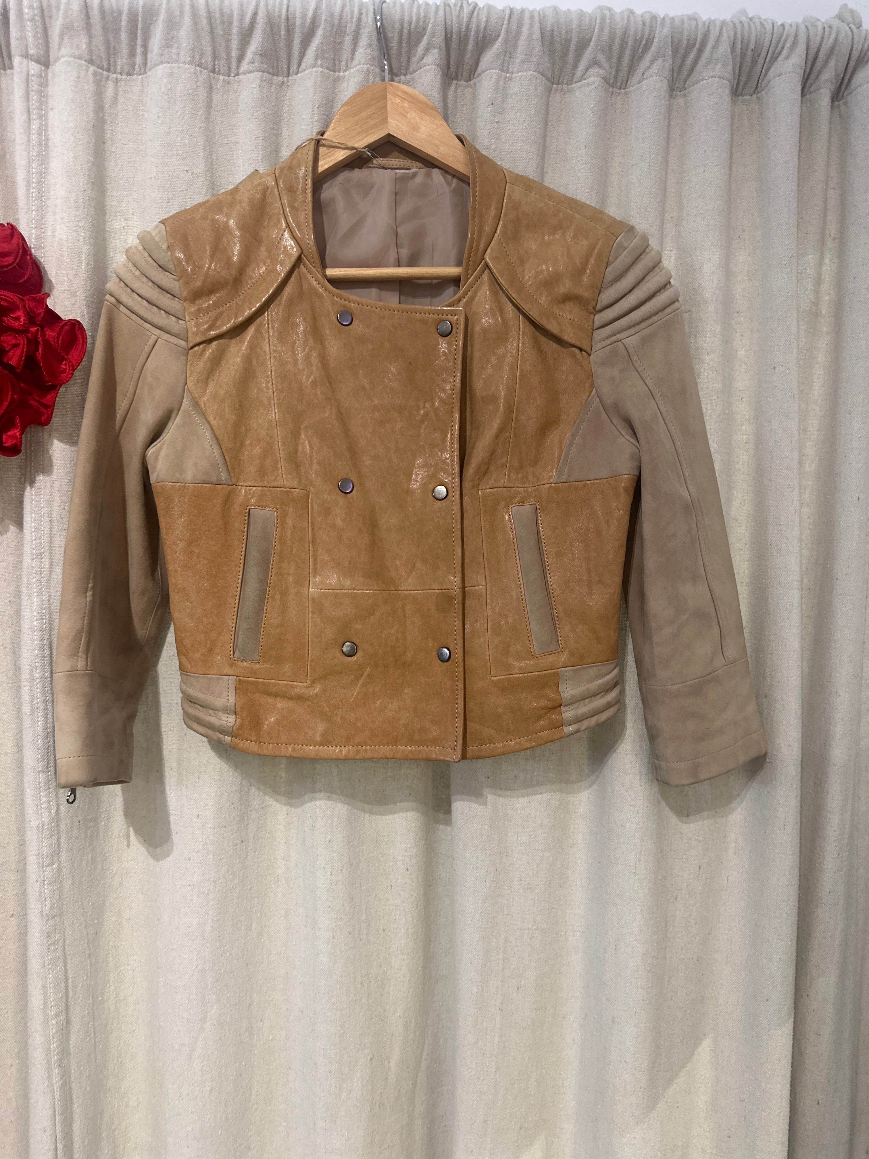 Sistergolden Two Toned Tan Vintage Leather Jacket