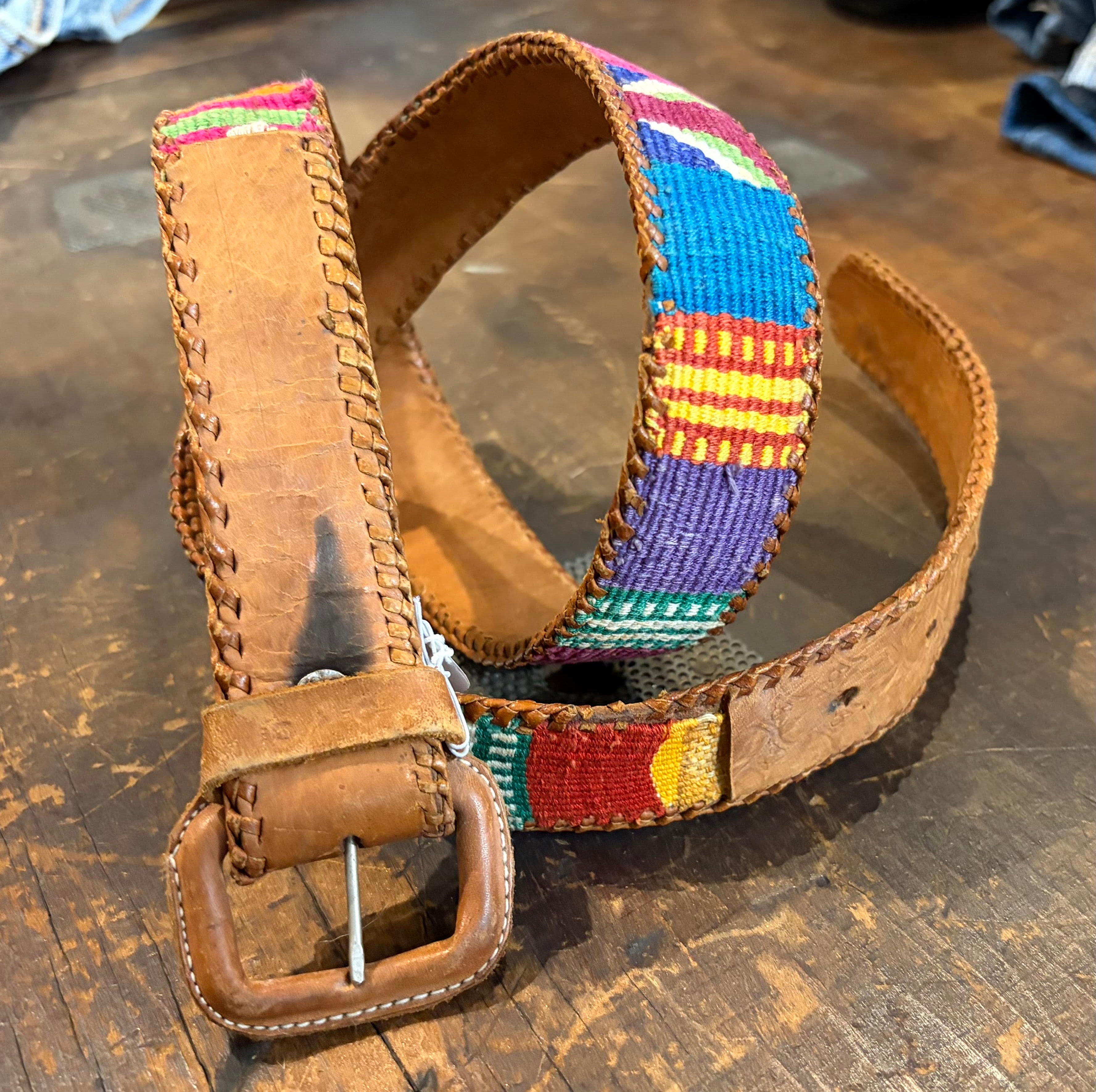Vintage Cobalt Guatemalan Belt 37.5”, Sistergolden, Sistergolden