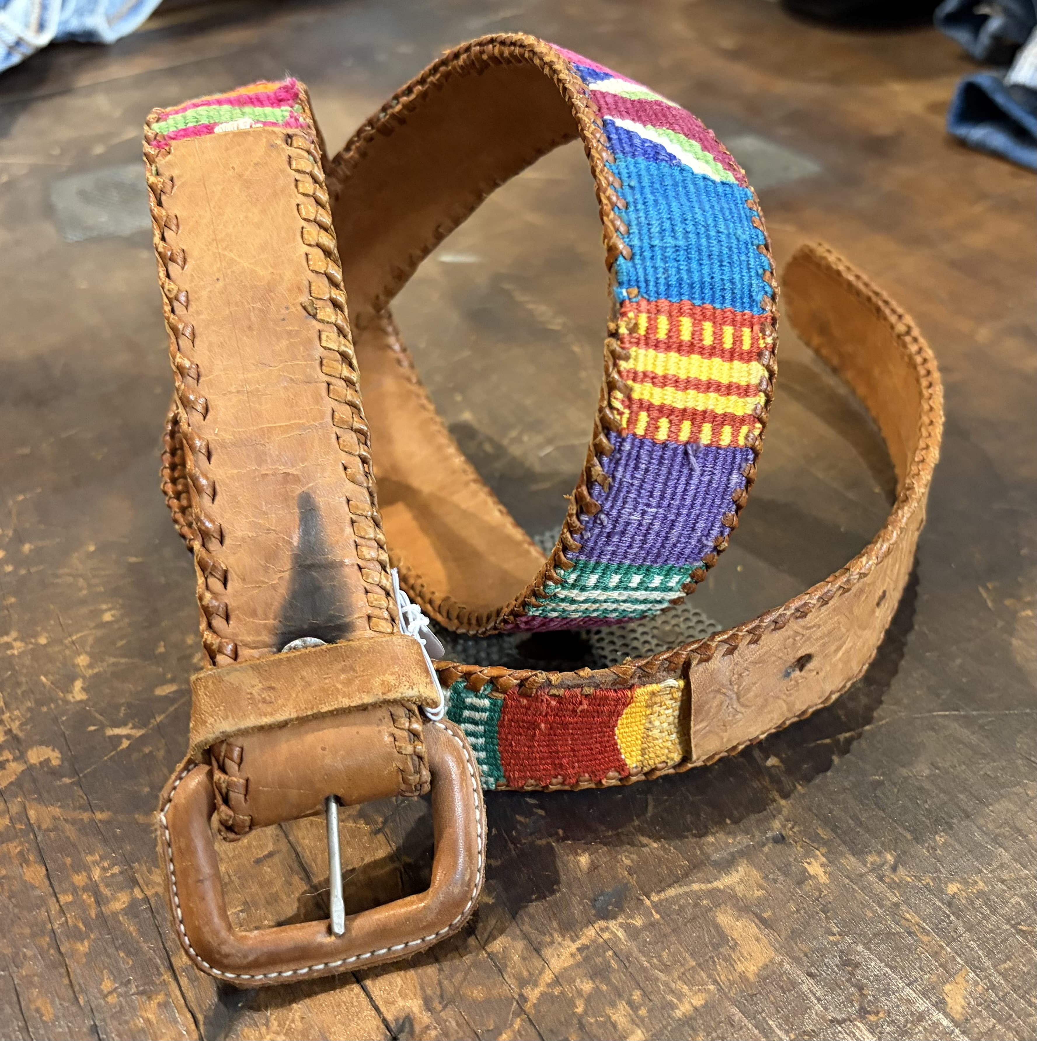 Vintage Cobalt Guatemalan Belt 37.5”, Sistergolden, Sistergolden