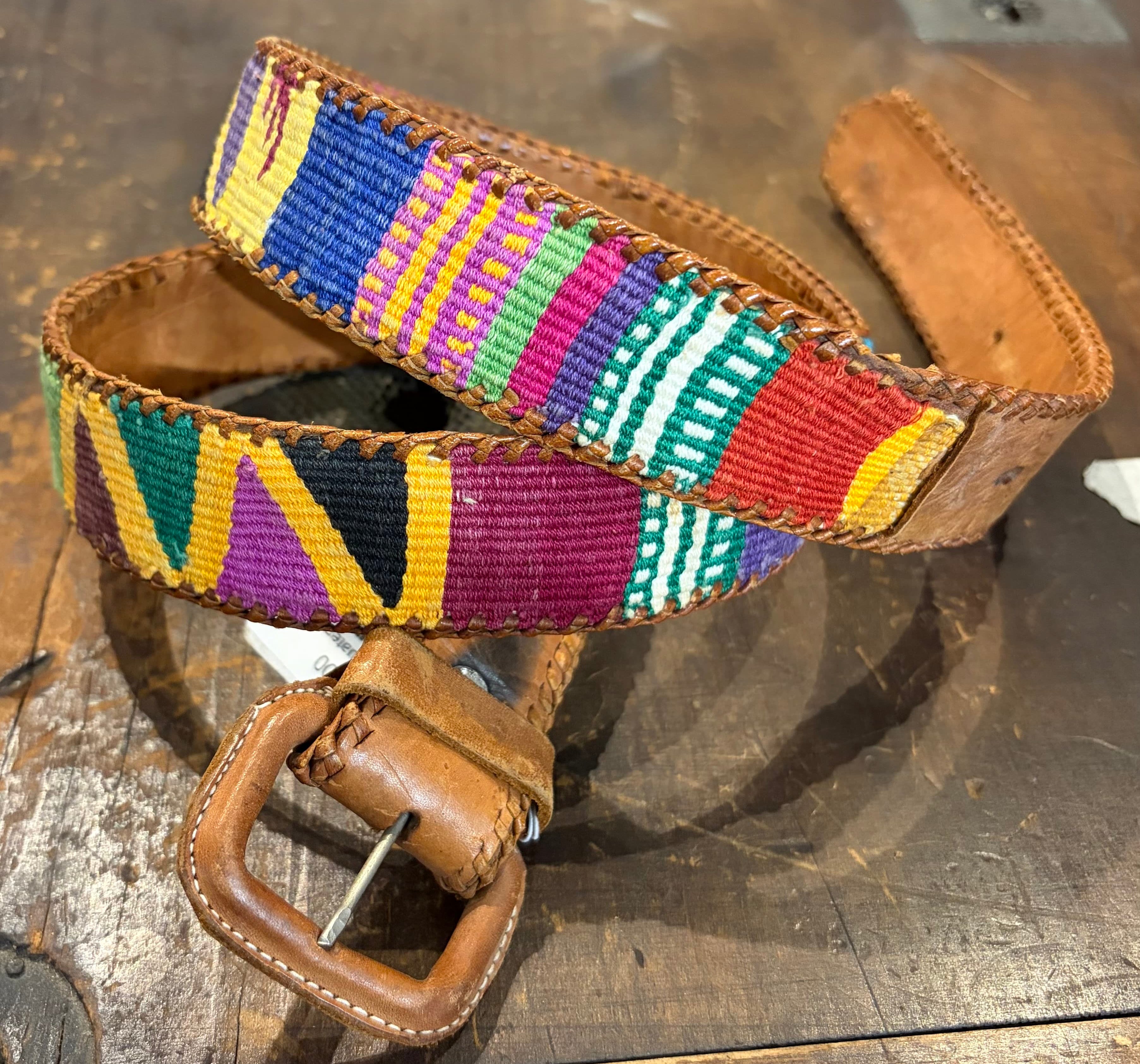 Vintage Cobalt Guatemalan Belt 37.5”, Sistergolden, Sistergolden