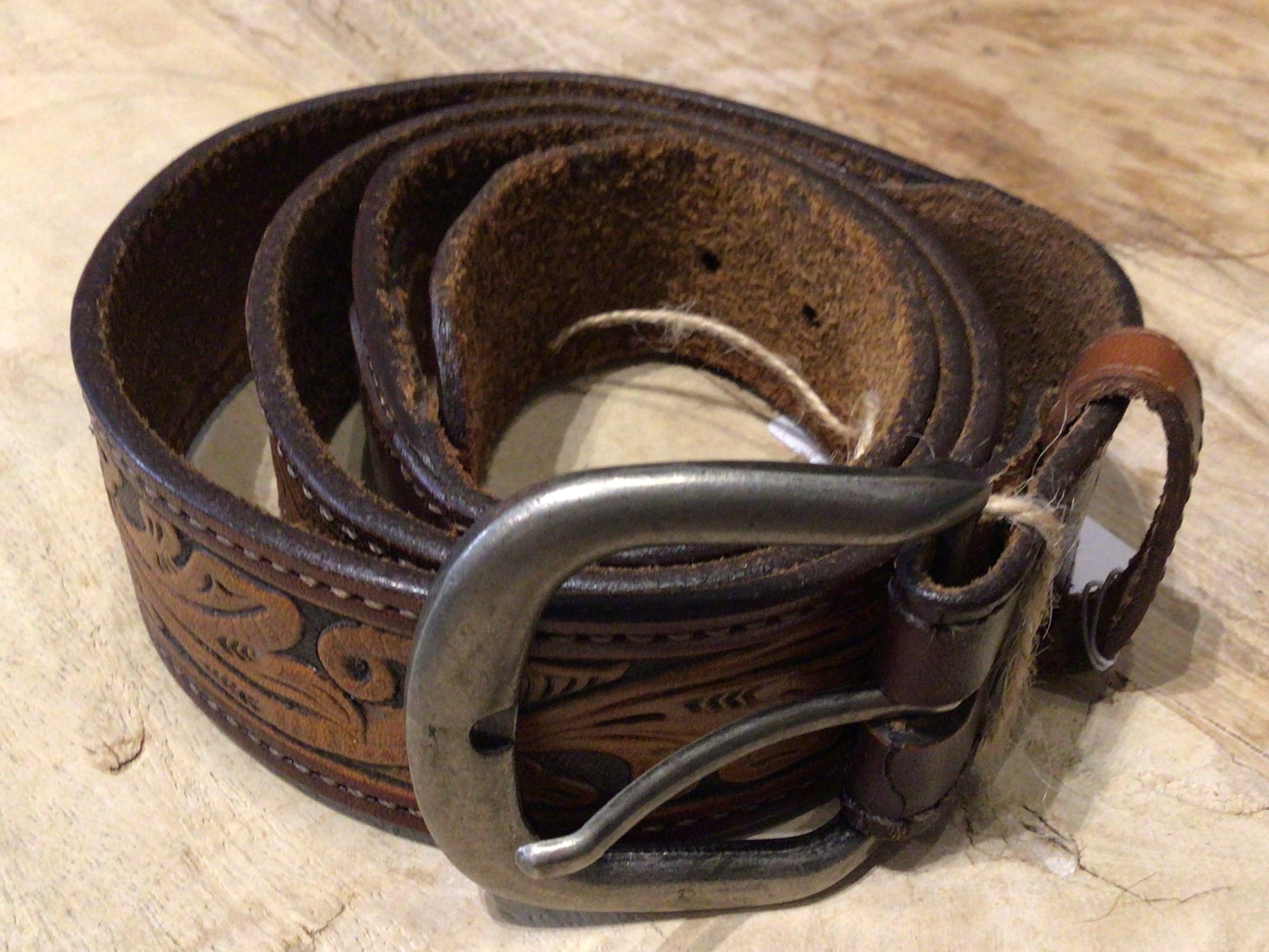 Vintage Fauna Hand Tooled Belt 38”, Sistergolden, Sistergolden