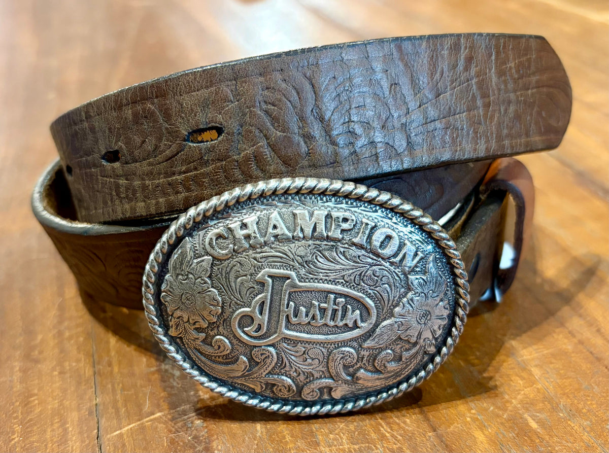 Sistergolden Vintage Justin Hand Tooled Belt 32”