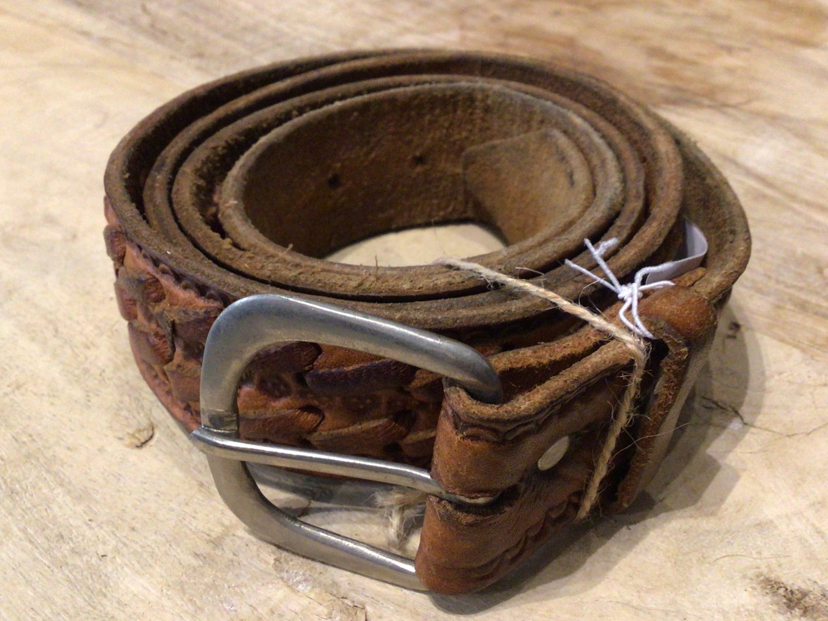 Sistergolden Vintage Weave Hand Tooled Belt 48”